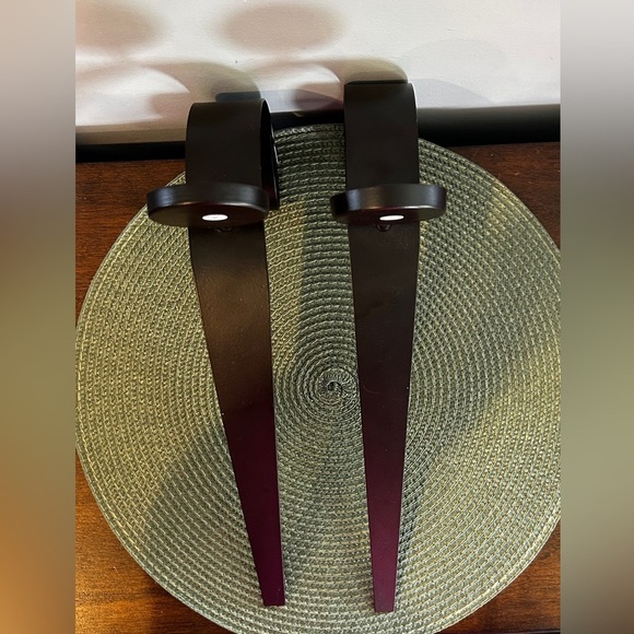 Multistore 2002 set of 2 Black Metal Wall Sconces Candle Holders, Glass Inserts. - Picture 8 of 11